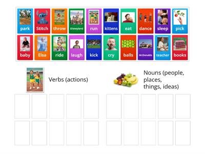 Verbs and Nouns Sort 