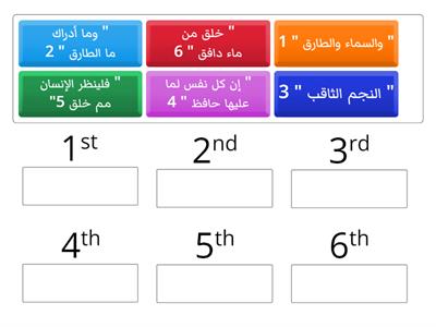 ترتيب ايات سورة الطارق 1- 6