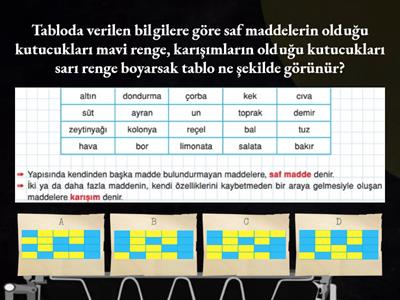 Saf Madde ve Karışım 4.Sınıf