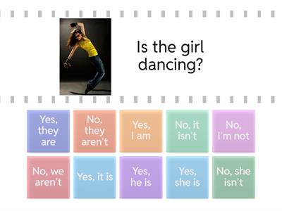 Present Continuous. Short answers