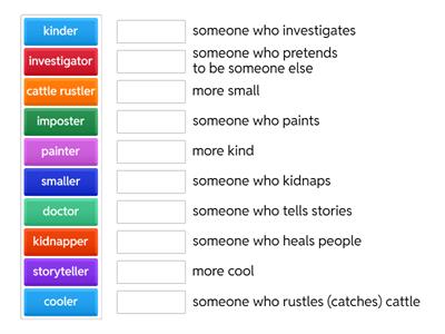 -er Suffix (and -or suffix)
