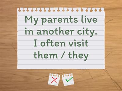 Subject and object pronouns