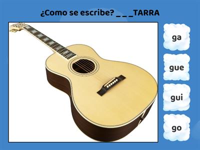 Cuestionario de silabas Ga-Gue-Gui-Go-Gu