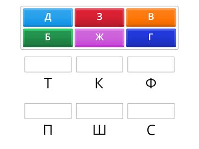 Парные звонкие и глухие согласные.