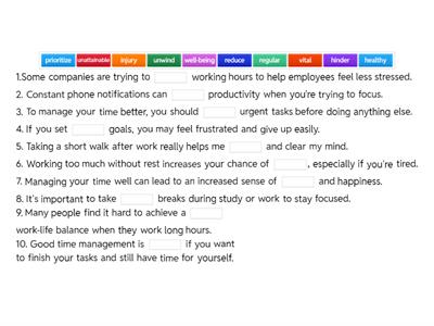 time management gap fill