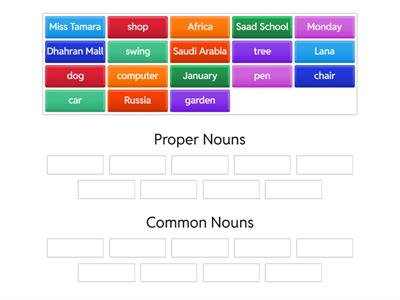 Group sort proper nouns and common nouns