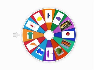  Objetos de color rojo, azul, amarillo, verde, naranja y violeta.