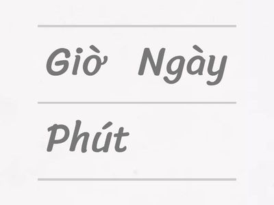 Sắp xếp đơn vị thời gian theo thứ tự