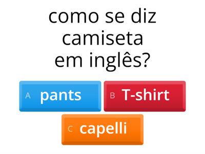 vestuário em inglês 