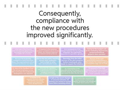 Cause and Effect matching 