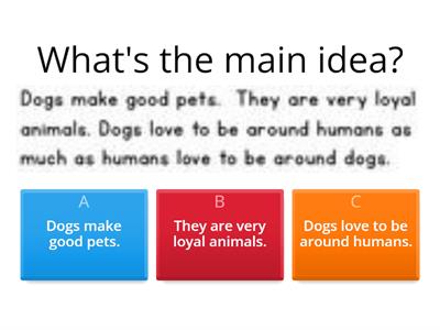 Main Idea and details