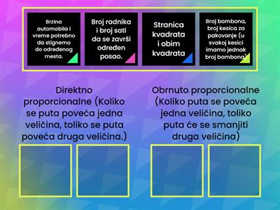 Da li su direktno ili obrnuto proporcionalne sledeće veličine?
