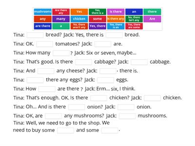 Evolution Plus 2 Unit 2 Review (Some/any, there is/are, object pronouns)