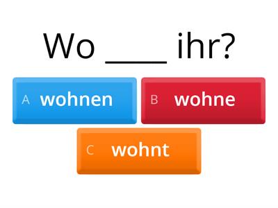 Wo wohnst du? wohnen