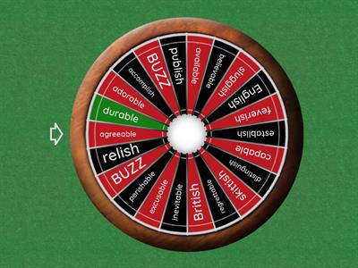 Suffixes -able and -ish