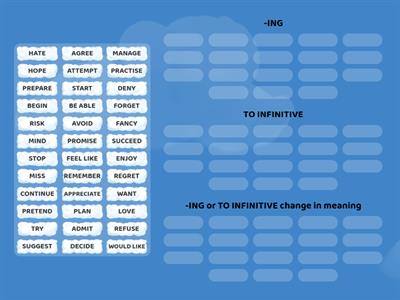  -ING or TO INFINITIVE