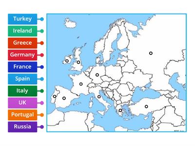 European Countries (Labelled Diagram)