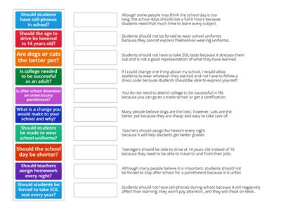 Thesis Statement and Topic Match