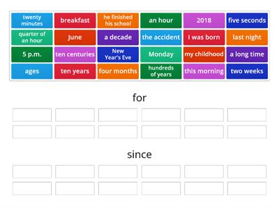  Present Perfect  with SINCE/ FOR