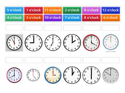 Match the hour to the clock.