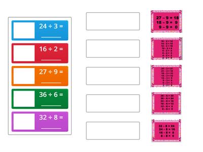 Matching type (Division sentence as  repeated subtraction). 