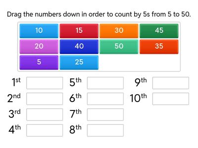 Counting by 5s to 50.
