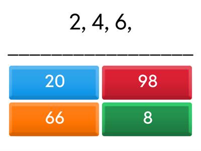 Skip counting by 2s