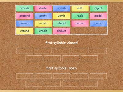 First Syllable-Open or Closed? 