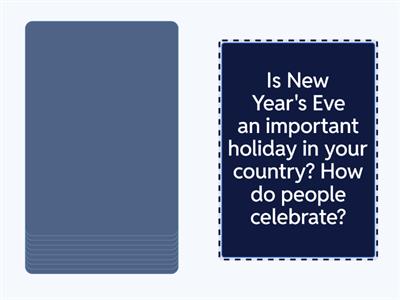 B2 Speaking Questions - NYE and Holidays