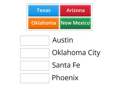 South West States and Capitals