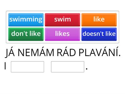 like/love/hate/can’t stand + verb + ing