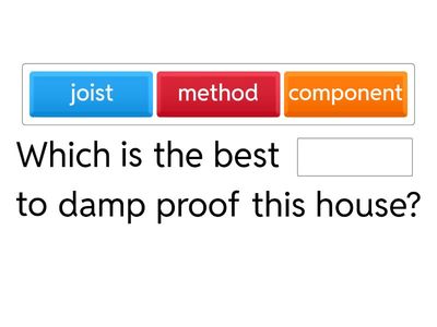 Carpentry vocabulary - gap fill exercise