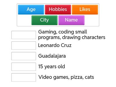“Who Am I? Vocabulary Race”