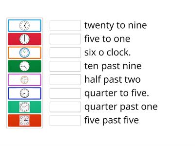 Englis Class A1 Unit 6.4 What time is it?