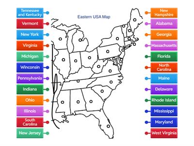 Eastern USA Map Diagram