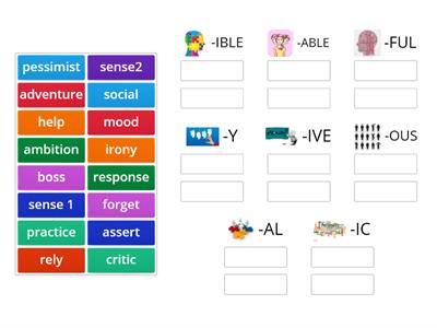 Personality adjective suffixes