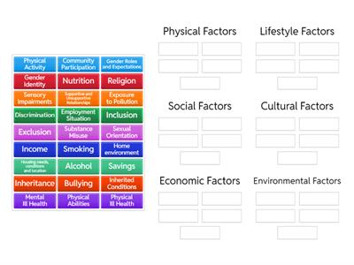 Factors Affecting Health Group Sort