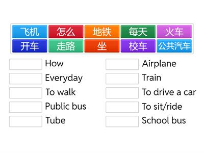 Y7 Transport - Hanzi and English