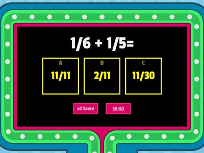 Adding Fractions with Unlike Denominators