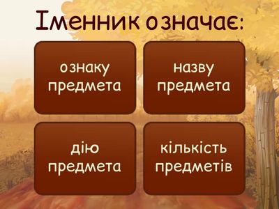 Закріплення знань з теми "Іменник"