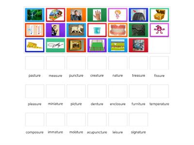 Endings: -ture, -sure