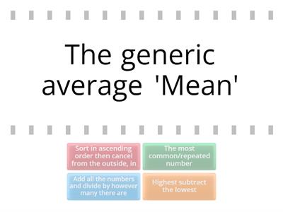 Averages:  Mean, Mode, Median & the Range
