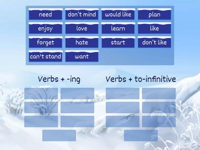  -ing or to- forms (verbs)