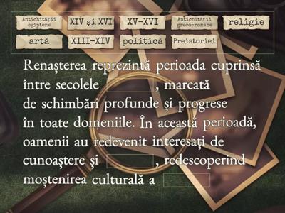 Clasa a 6-a - Definiții Renaștere și Umanism