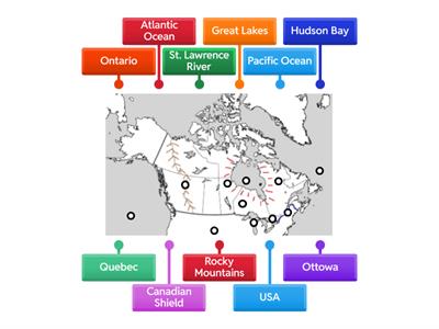 Map of Canada Drag and Drop