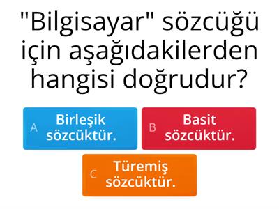 Basit-Türemiş-Birleşik kelimeler