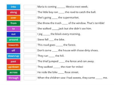 Get to the Top 4 - Pre-Intermediate 1 - Unit 2D - p27 - Grammar: prepositions of movement 