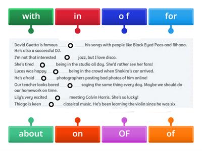 Adjectives with prepositions