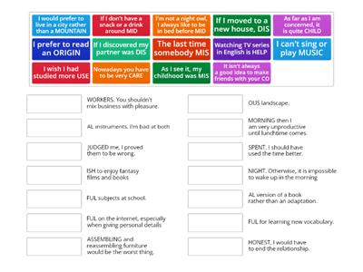 Word Formation Matching