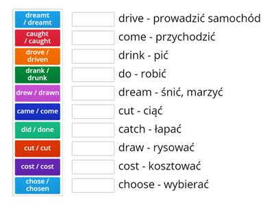 Pearson REP 8 - irregular verbs 2